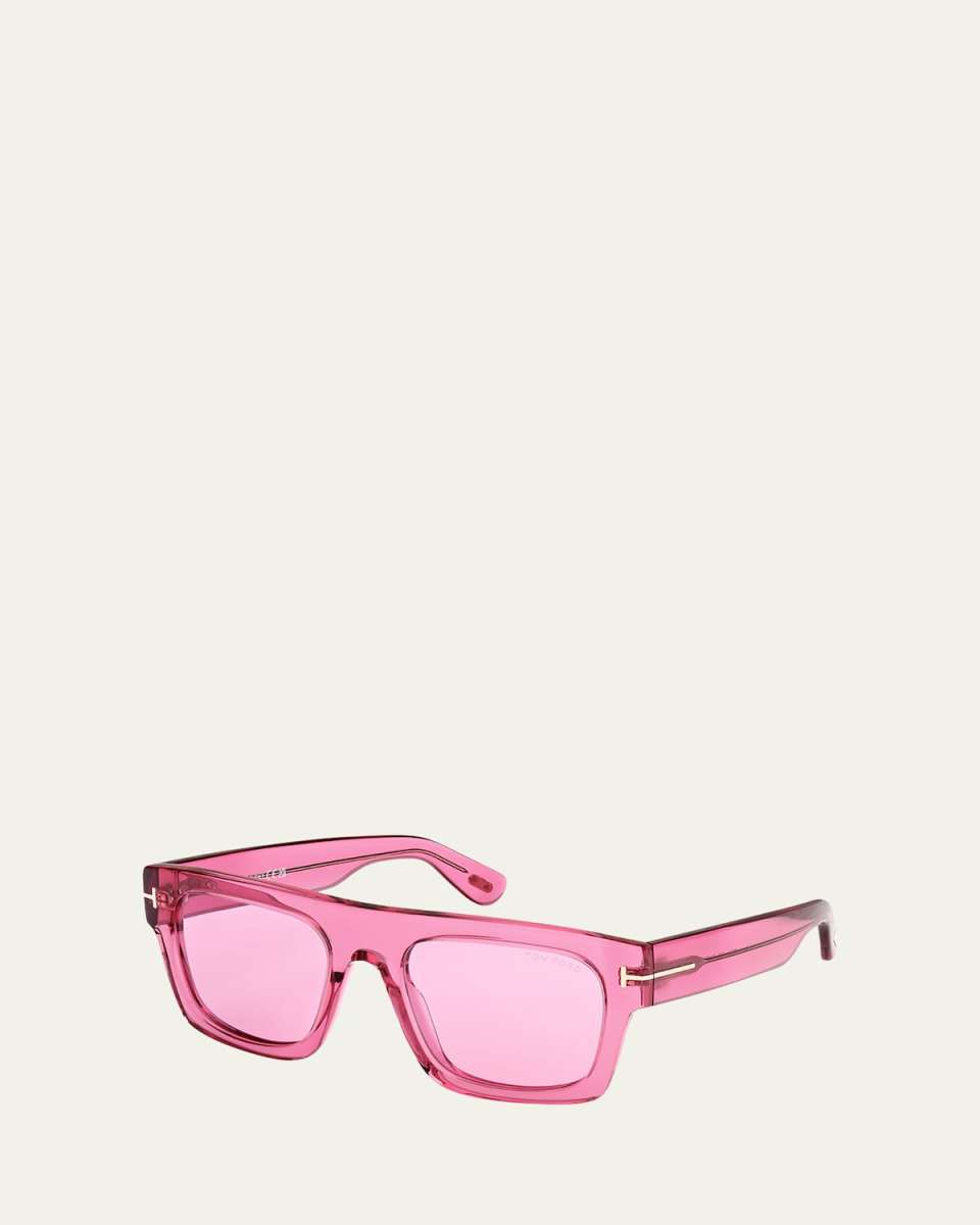 Fausto Square Semi-Transparent Acetate Sunglasses